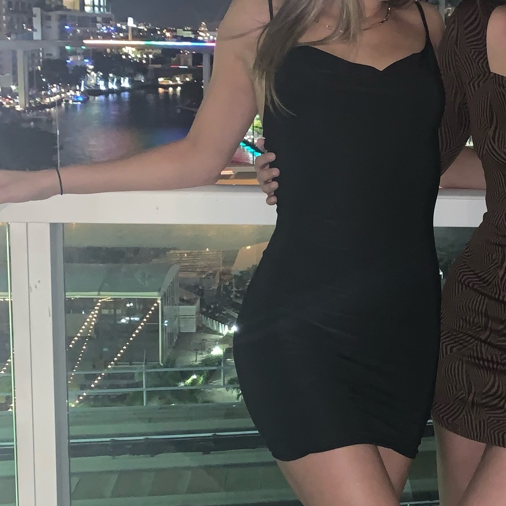 Black cowl neck bodycon